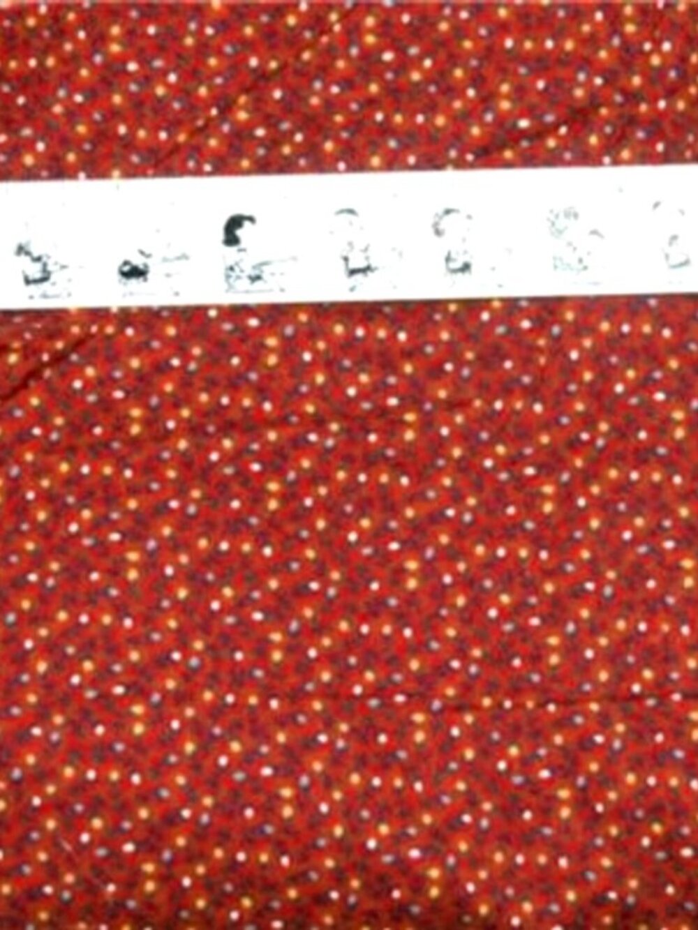 Navy Orange White & Teal on Red Cotton Fabric 44" wide x 2 1/2 yards